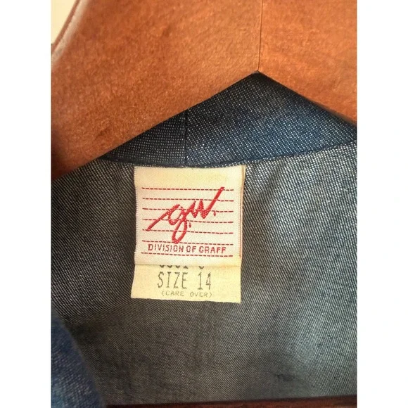 Vintage Denim Vest Embellished Pewter Charms Floral Appliqué Size 14 - Picture 7 of 10